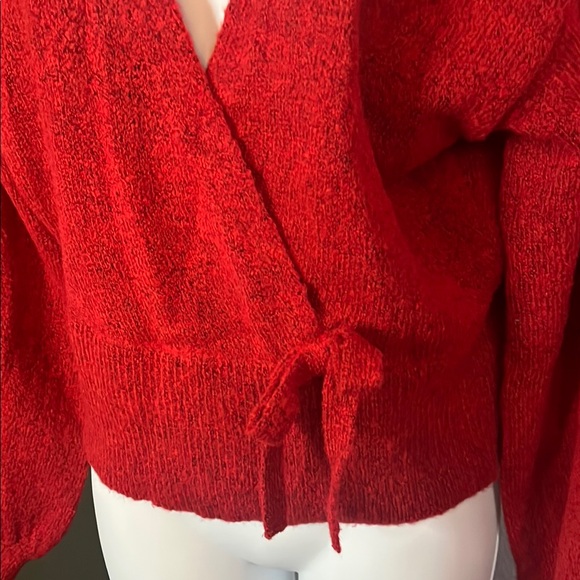 MM by My Michelle Sweater - Stunning Red Wrap Sweater for Women Sz XL - Picture 3 of 10